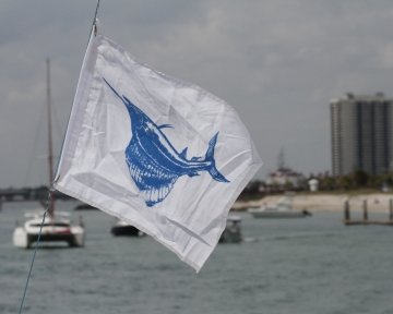 A blue marlin flag